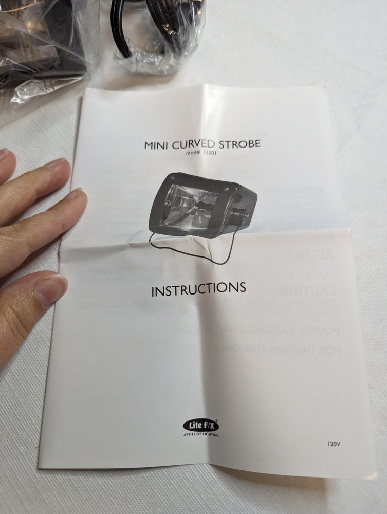 Mini Curved Strobe Light with Variable Flas Speed Control by MME, Inc
