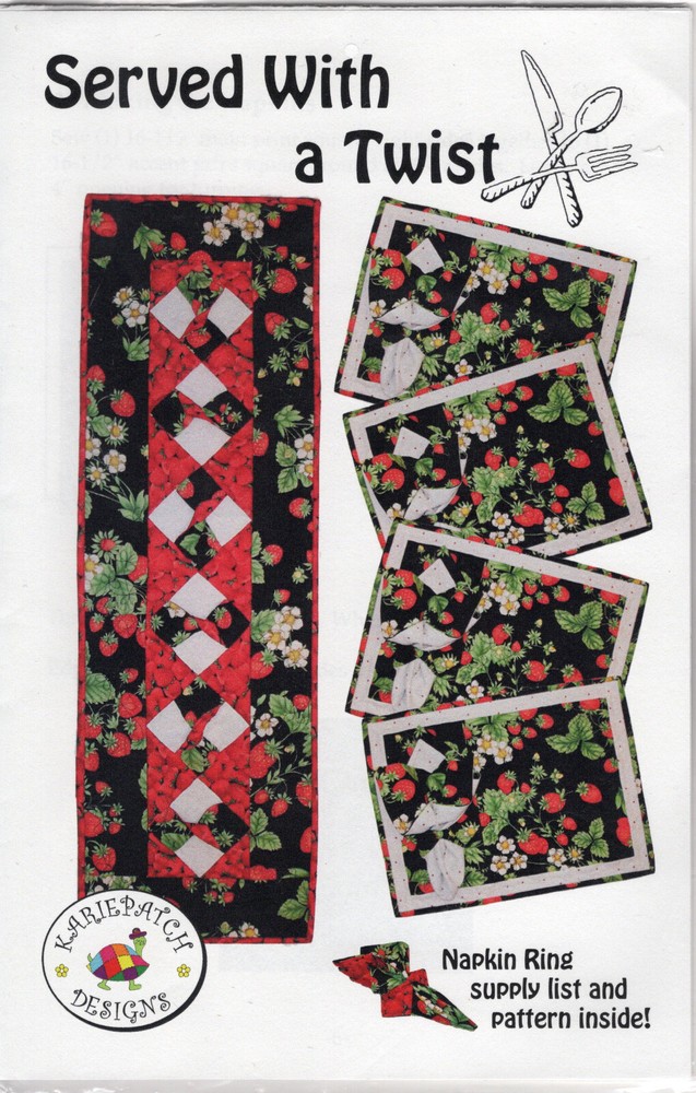 "Served With a Twist" Kariepatch Designs Quilting Pattern/Inst. Pack w/Template