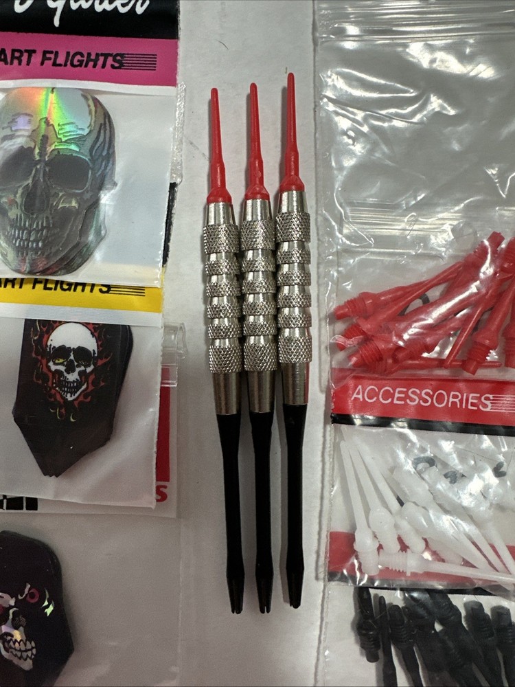 15GM Skull 01 Themed Complete 3 Soft Tip Dart Set Bundle With Soft Case