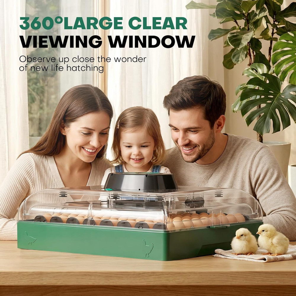 Incubators for Hatching Eggs, 72 Eggs Hatching Incubator with Automatic Egg Turn