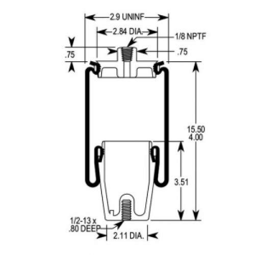 Cab Sleeper Air Spring Bag for Select Navistar Trucks (Replaces 1 Pack