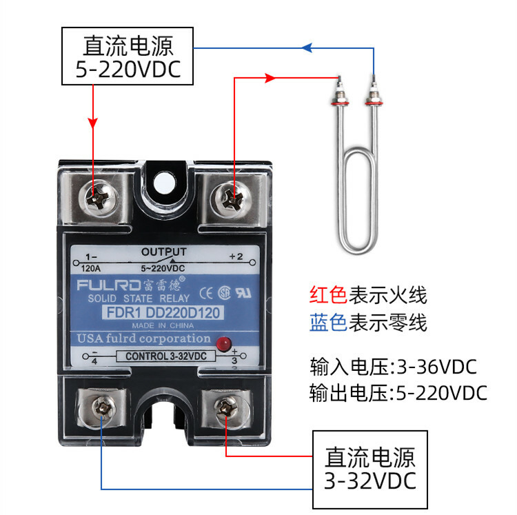 FULRD Single-phase Solid State Relay FDR1 DD220D120 120A SSR-120DD