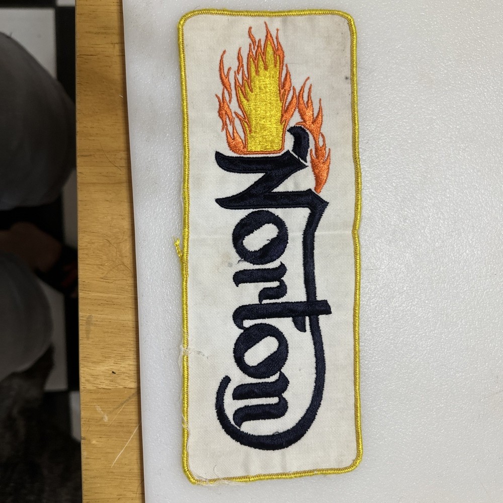 Extra Large 10 1/2” Vintage Norton Motorcycle Patch Commando NOS. Rare