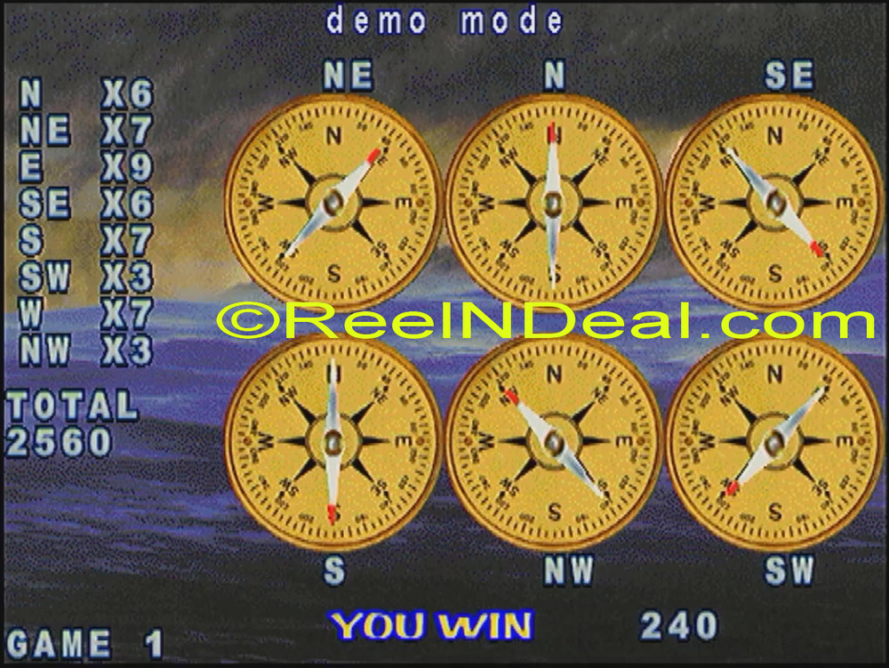 Amcoe Devil Island Cherry Master 8-Liner Slot Machine Optional Skill Spin & Hold
