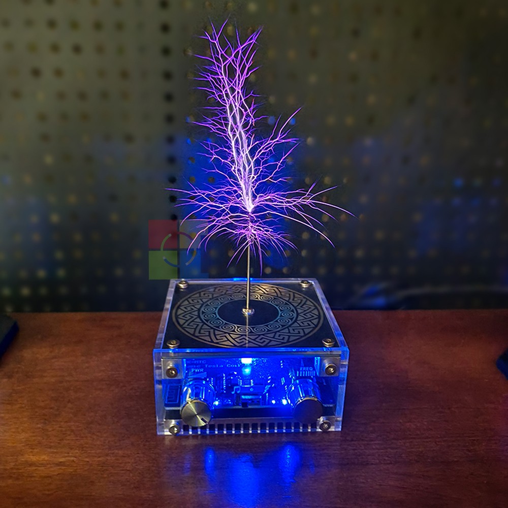 Music Tesla Coil 2Mode Artificial Lightning Touchable BT Decoding Colorful Light