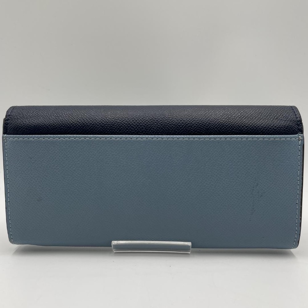 Authentic Coach Leather Long Wallet, Blue