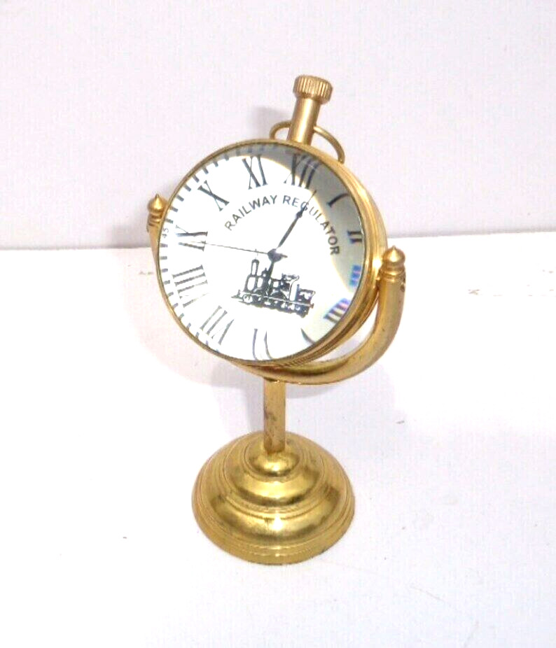 Nautical Clock Ship Table Clock Brass Desk Clock Maritime Brass Compass with Ant