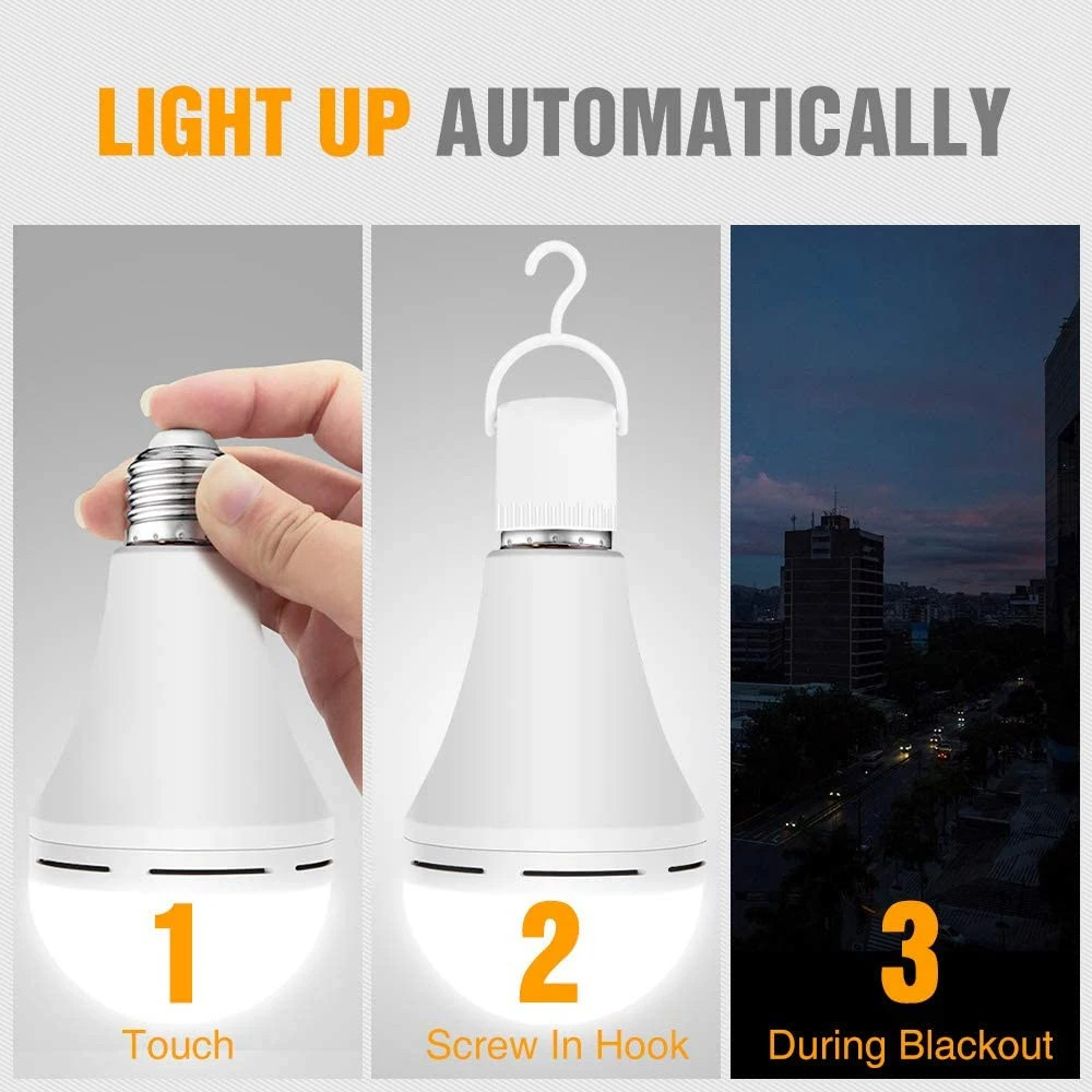 4 Pack Rechargeable LED Emergency Bulb 4-6 Hours for Power Failure F2