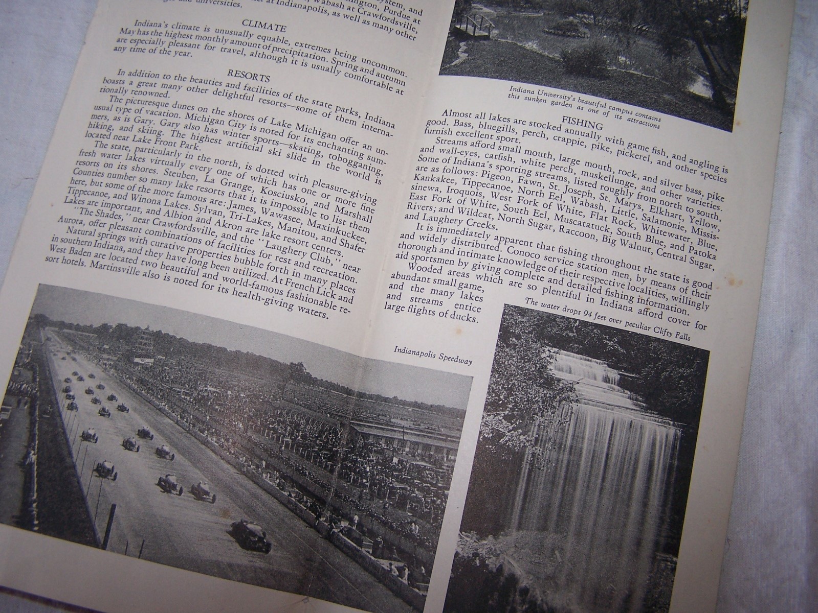 Vintage INDIANA The Hoosier State Travel Brochure CONOCO Gas & Oil