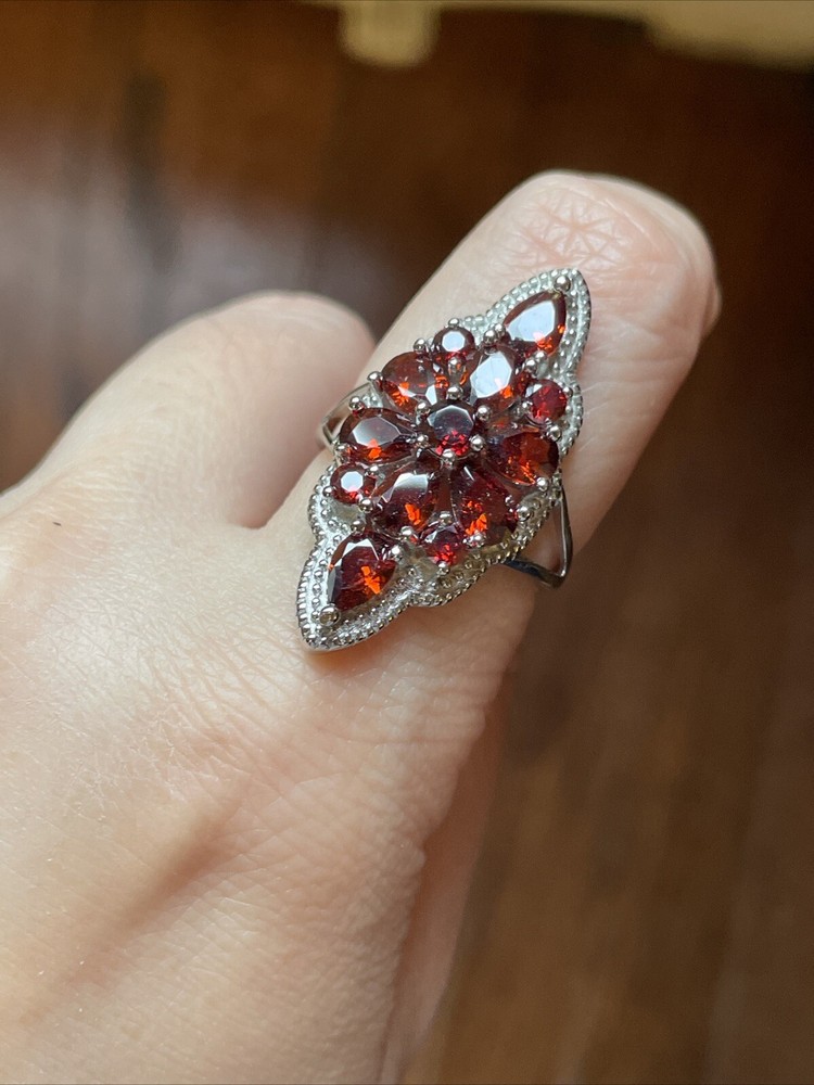 Natural Red Garnet Ring