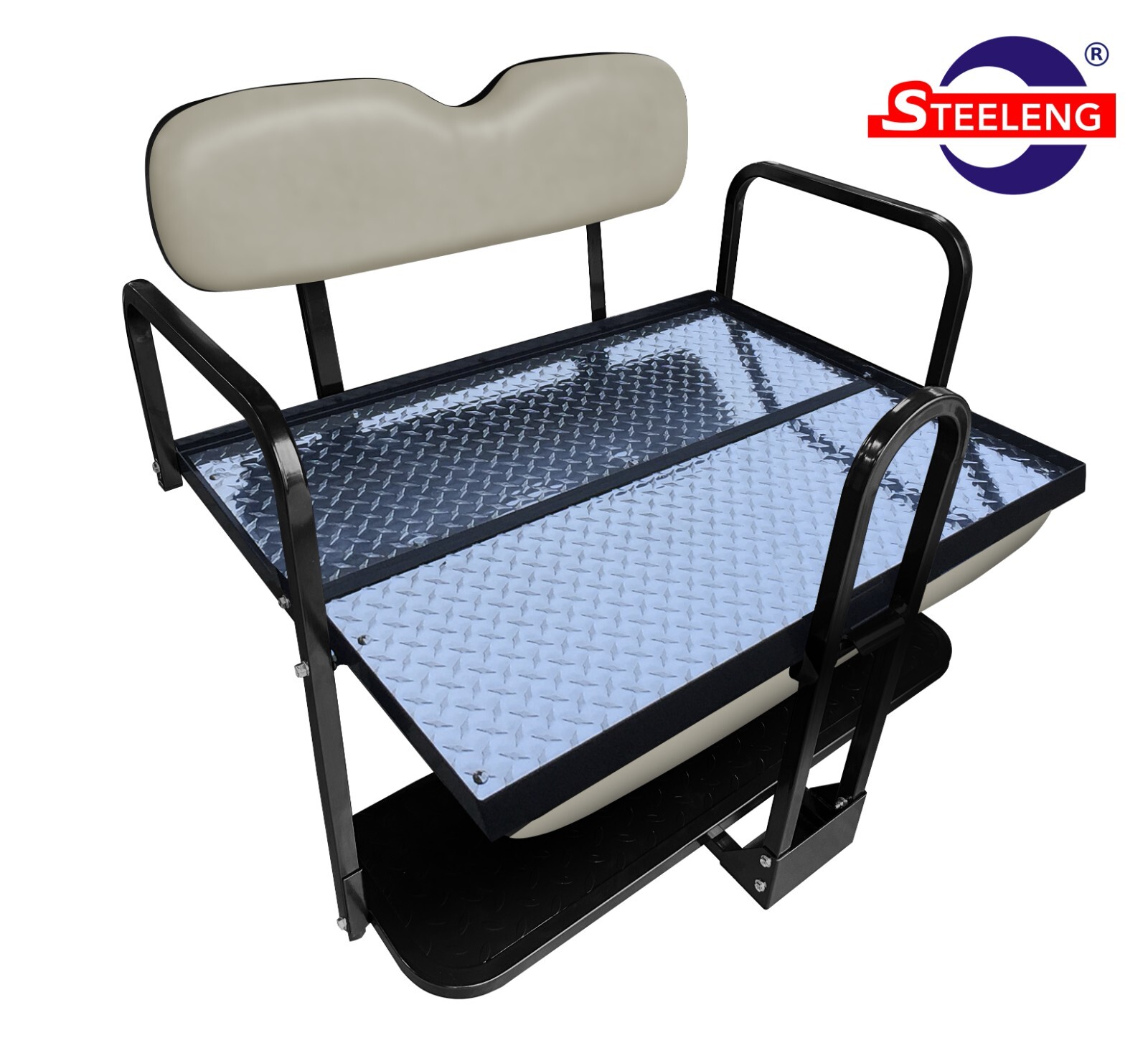 Rear Flip seat kit for Yamaha Golf Cart DRIVE2 model (Sandstone) with Grab Bar