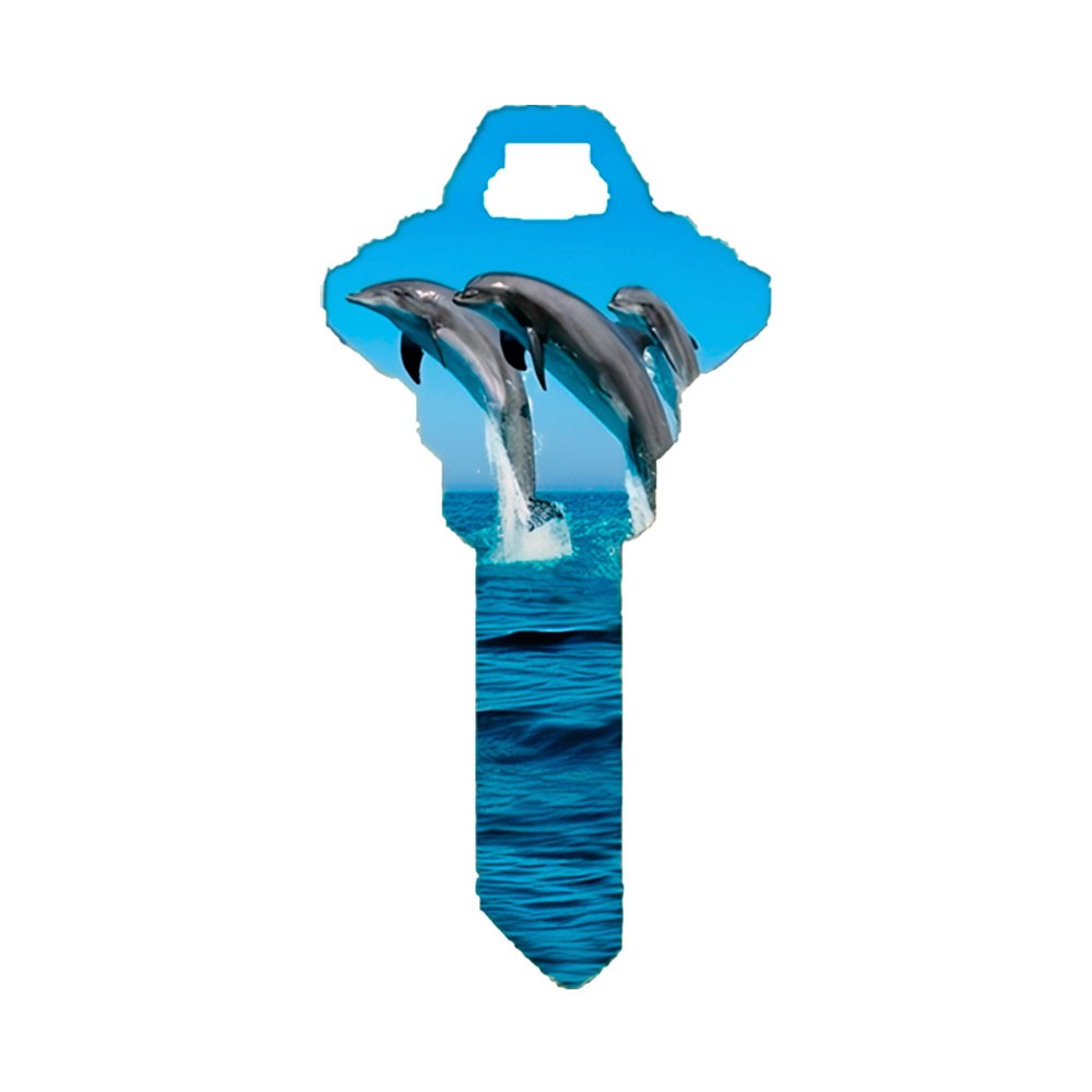 204-SC1 Dolphins Key Blank Nickel