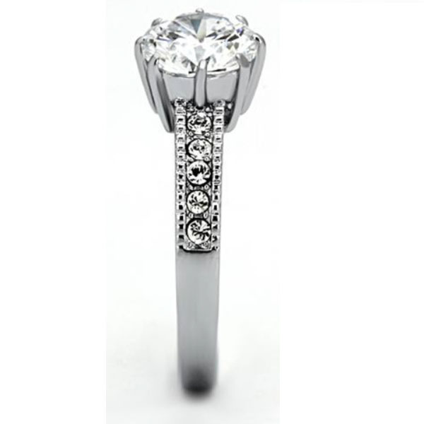 Women's 925 Sterling Silver 1.90 Ct Round AAA CZ Engagement Ring Size 5-10