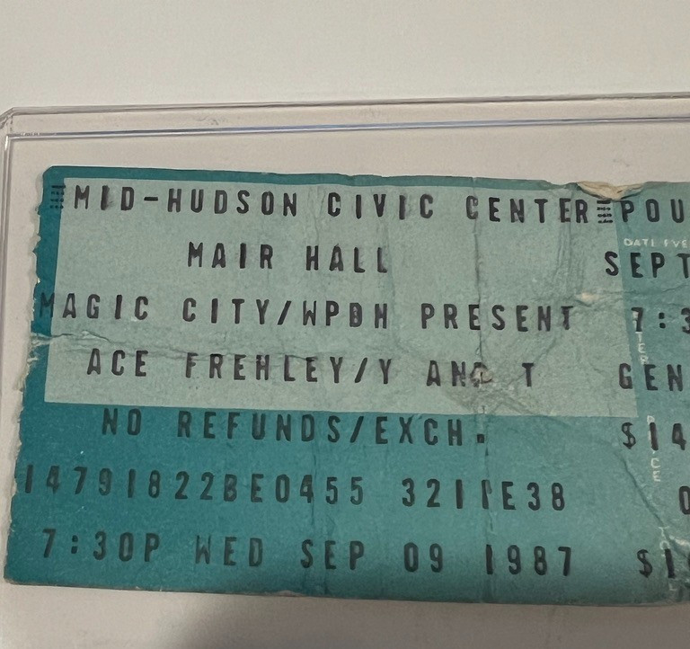 ACE FREHLEY CONCERT TICKET STUB Poughkeepsie NY September 09, 1987