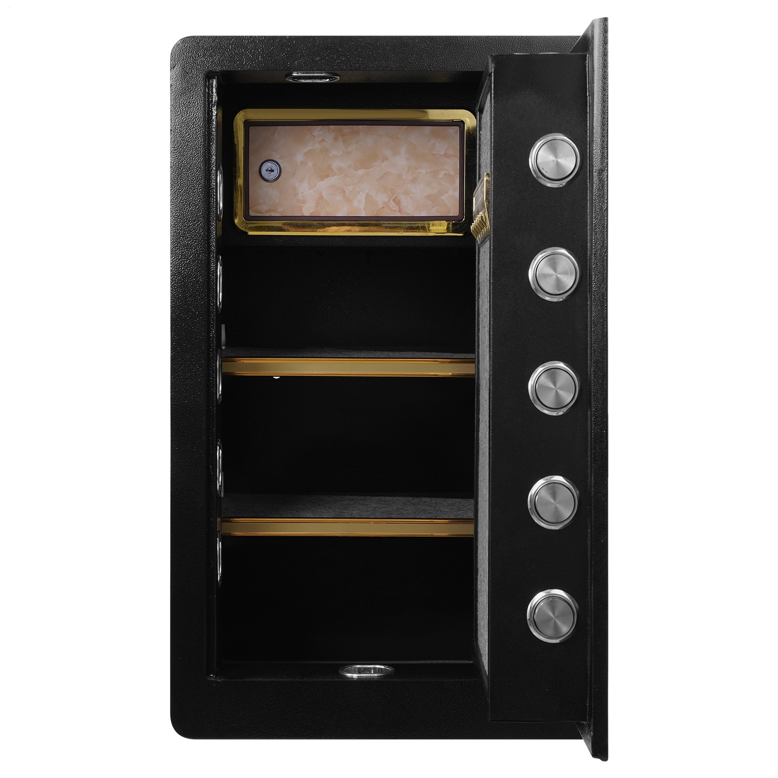 Double Door 4.2 cu.ft Safe Box with Key Lock Password Cabinet Black