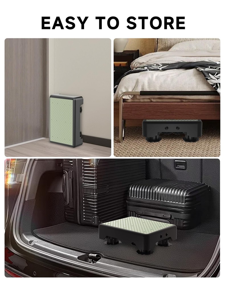 Adjustable Step Stool for Adults, Noctilucent Bed Step Stools, 600 LBS Capaci...