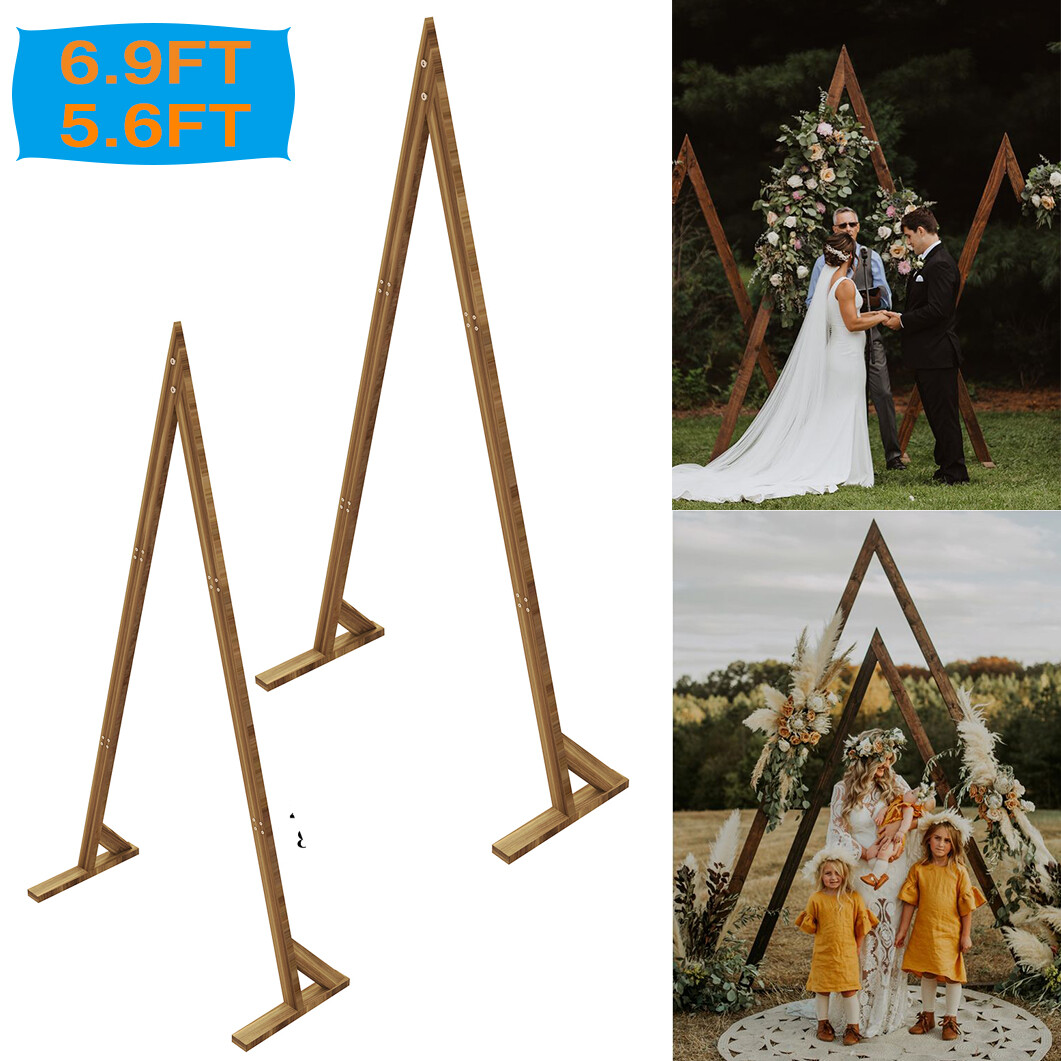 2PCS Nesting Triangle Wood Wedding Arches Arbor Floral Archway Backdrop Stand US