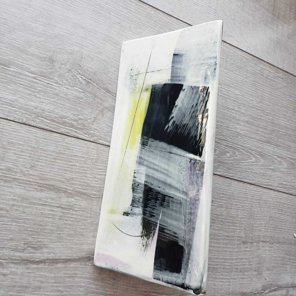 Abstract Art Vase Porcelain Triangular Signed Studio Piece