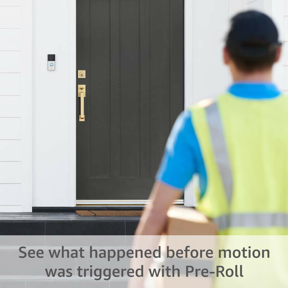 Ring Video Doorbell 3 Plus 1080p HD improved motion detection, 4-second Previews