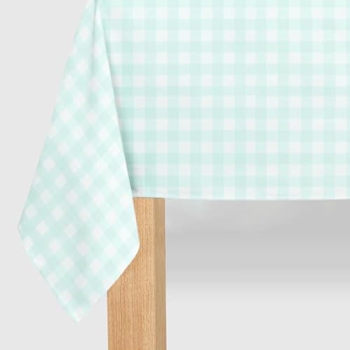 Gingham Paper Tablecloth | Rectangle Tablecloth/Table Cover for Bridal Mint