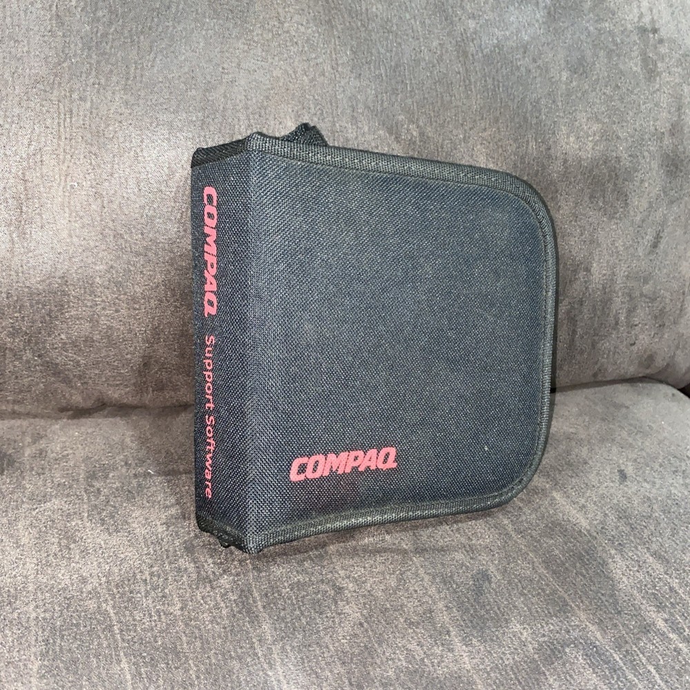 Vintage Compaq Support Software CD Disk Storage Zippered Case
