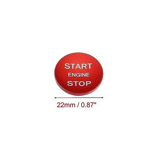 Engine Start Stop Button Cover One Click Push Start Button Trim Sticker Red