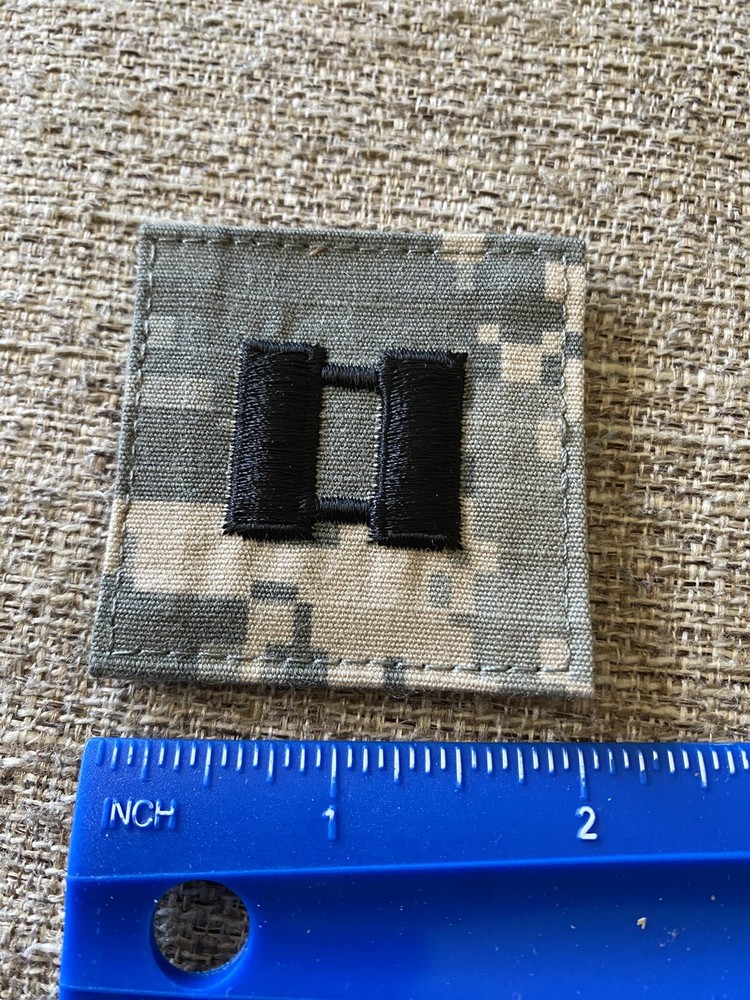 US Army Captain CPT O-3 Rank ACU Hook / Loop Pattern Military Patch INV6599