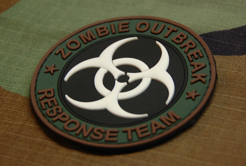 3D PVC GITD Zombie Outbreak Response Team Biohazard Woodland Glow Patch