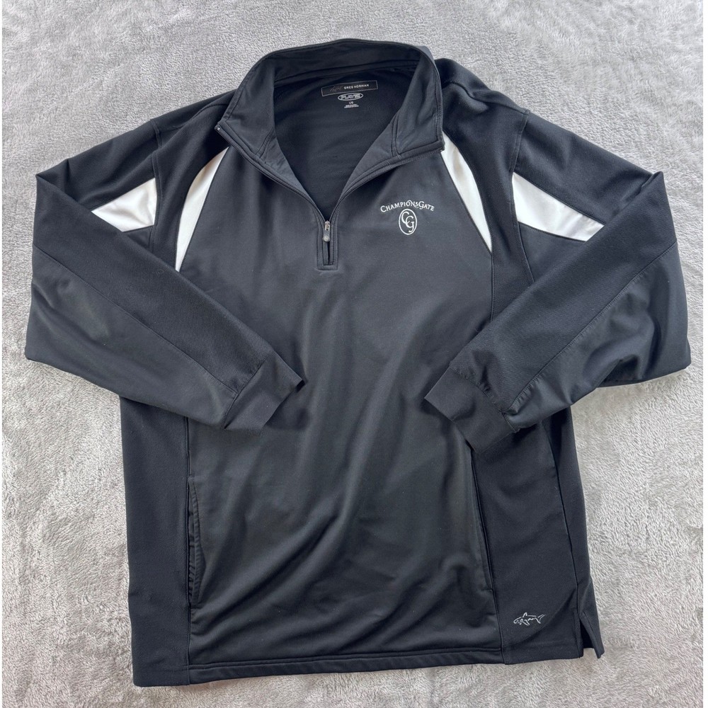 Greg Norman Play Dry Quarter Zip Pullover Men's Large Black Golf Athletic Top