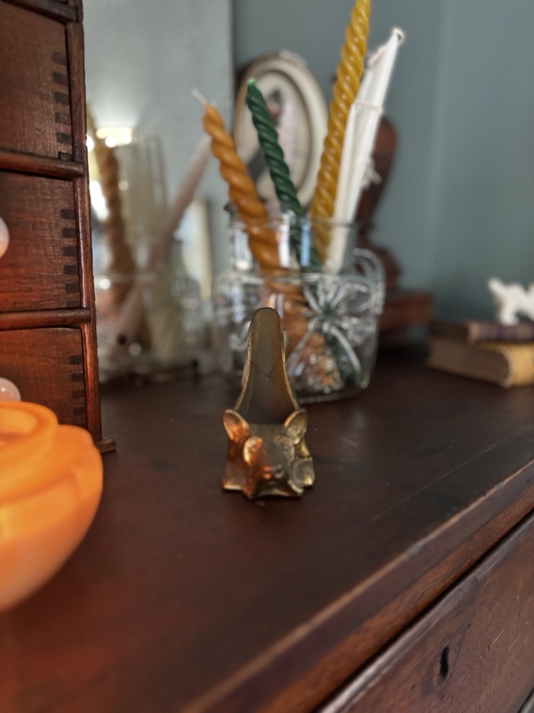 Antique Ronson Scottie Pipe Rest Solid Brass