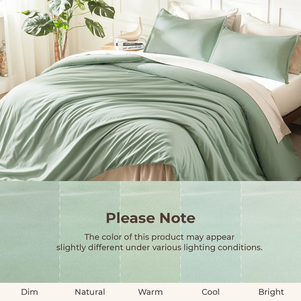 King Size Comforter Set, 3 Pieces Lightweight Solid Comforter King Size, All Sea