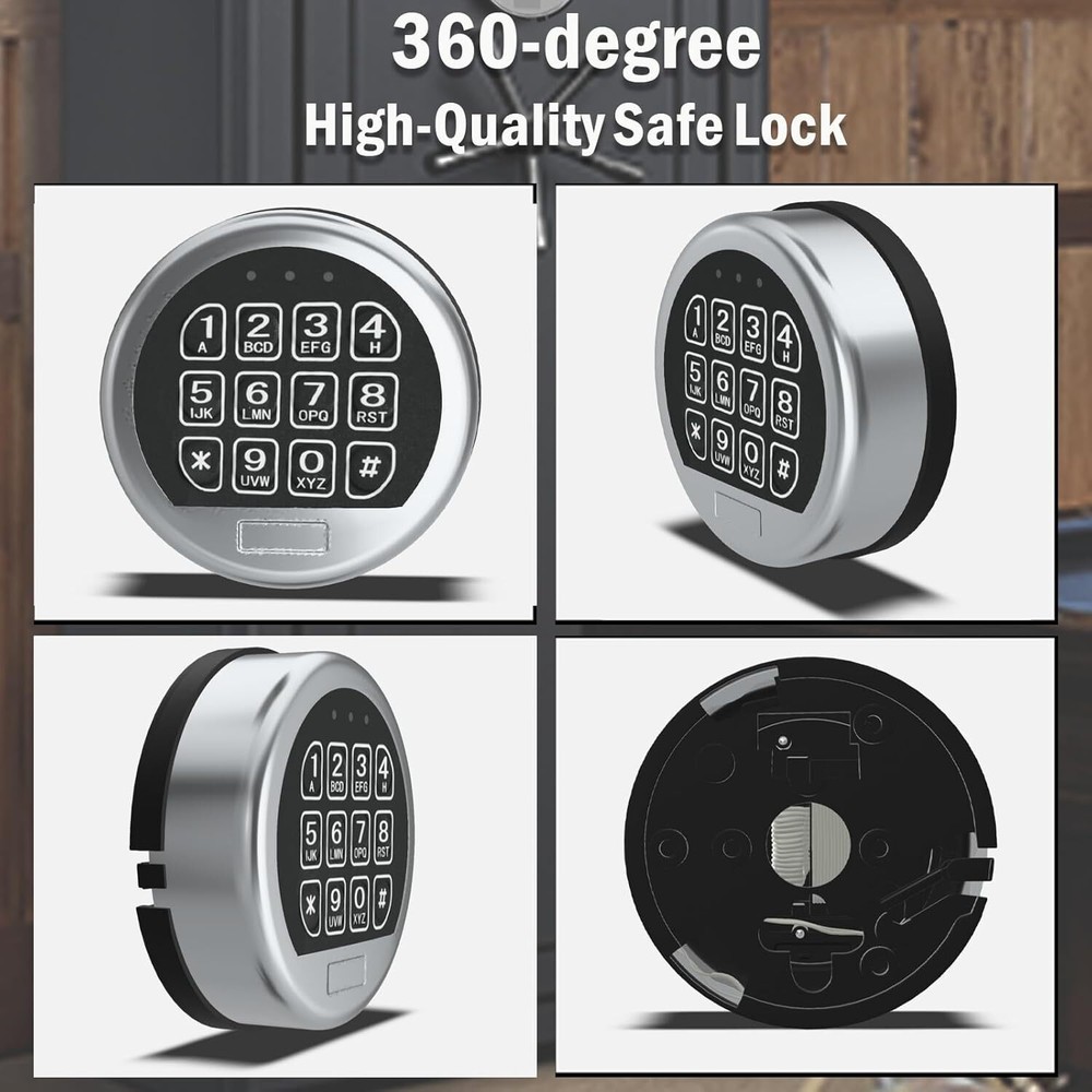 Electronic Safe Lock Gun Safe Lock Replacement & Swing Bolt Lock Chrome Keypad