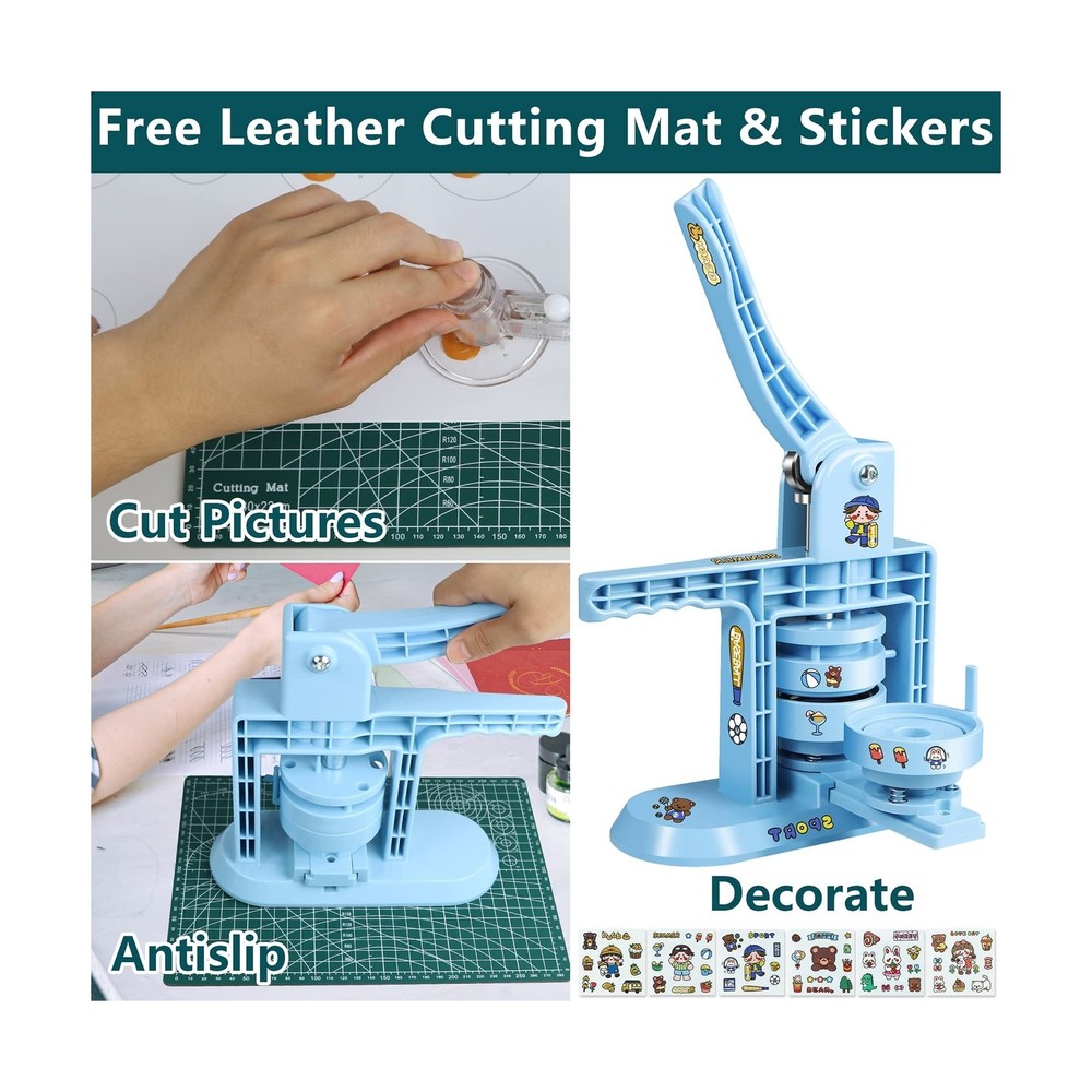 Button Maker Machine Multiple Sizes 1+1.25+2.25inch(4th Gen), DIY Button Pin ...