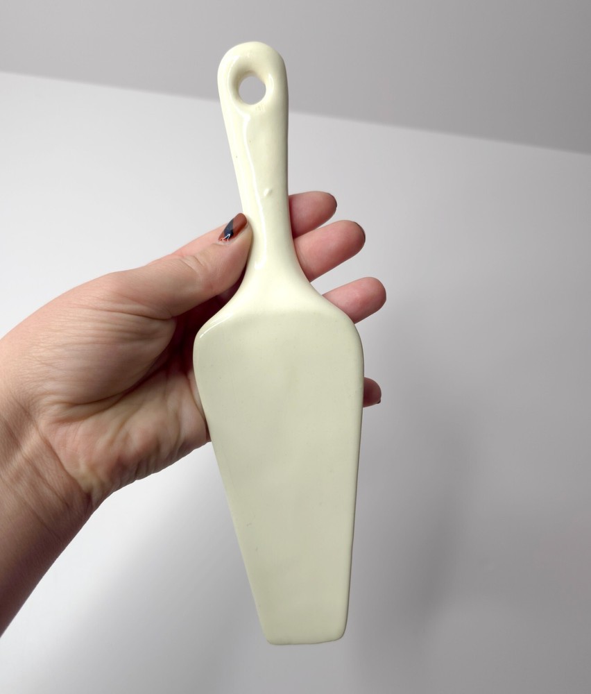 Vintage Ceramic Cake Server Spatula Knife Floral Fruit Design