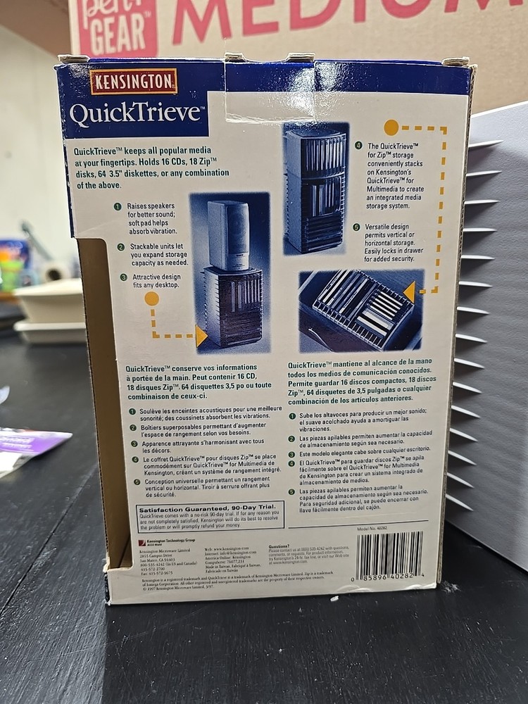 Kensington QuickTrieve Stackable Modular CD Storage Tower 16 Disk - CREAM - NIB