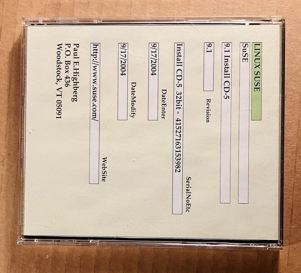 SUSE Linux Professional 9.1 Complete (5-Disc) Vintage OS Software Set, Excellent