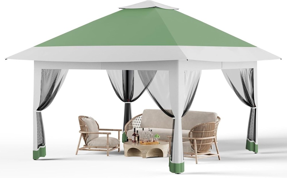 Pop Up Canopy Tent 12x12 One Push with Mosquito Net