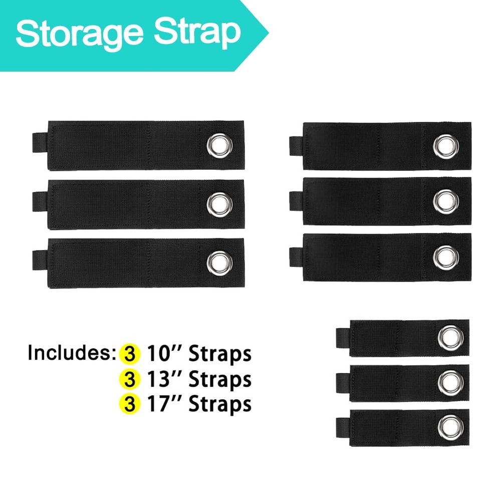 Heavy-Duty Storage Straps - 9 Pack Hook and Loop Hanging Extension Tool Cord ...