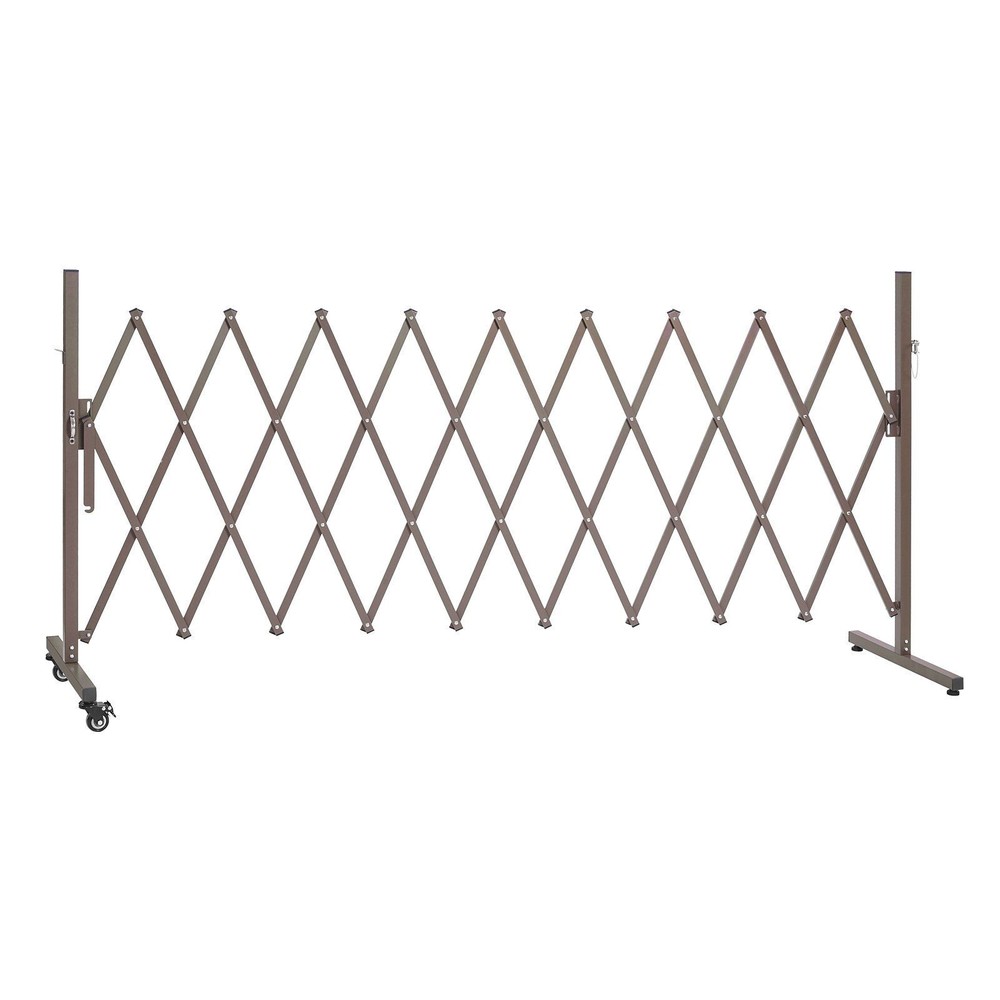 Mobile Folding Barricade: 10FT Extendable, Locking Casters, Patio/Garden Use