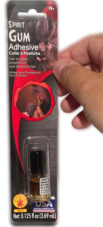 SPIRIT GUM ADHESIVE Theater Makeup Small Bottle Brush Stick On Glue Nose Or Hair