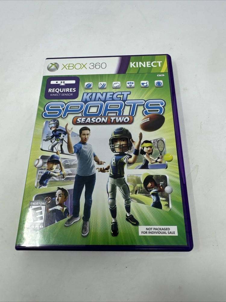 Microsoft Xbox 360 Kinect Sensor Bar with 2 Games Bundle TESTED WORKING