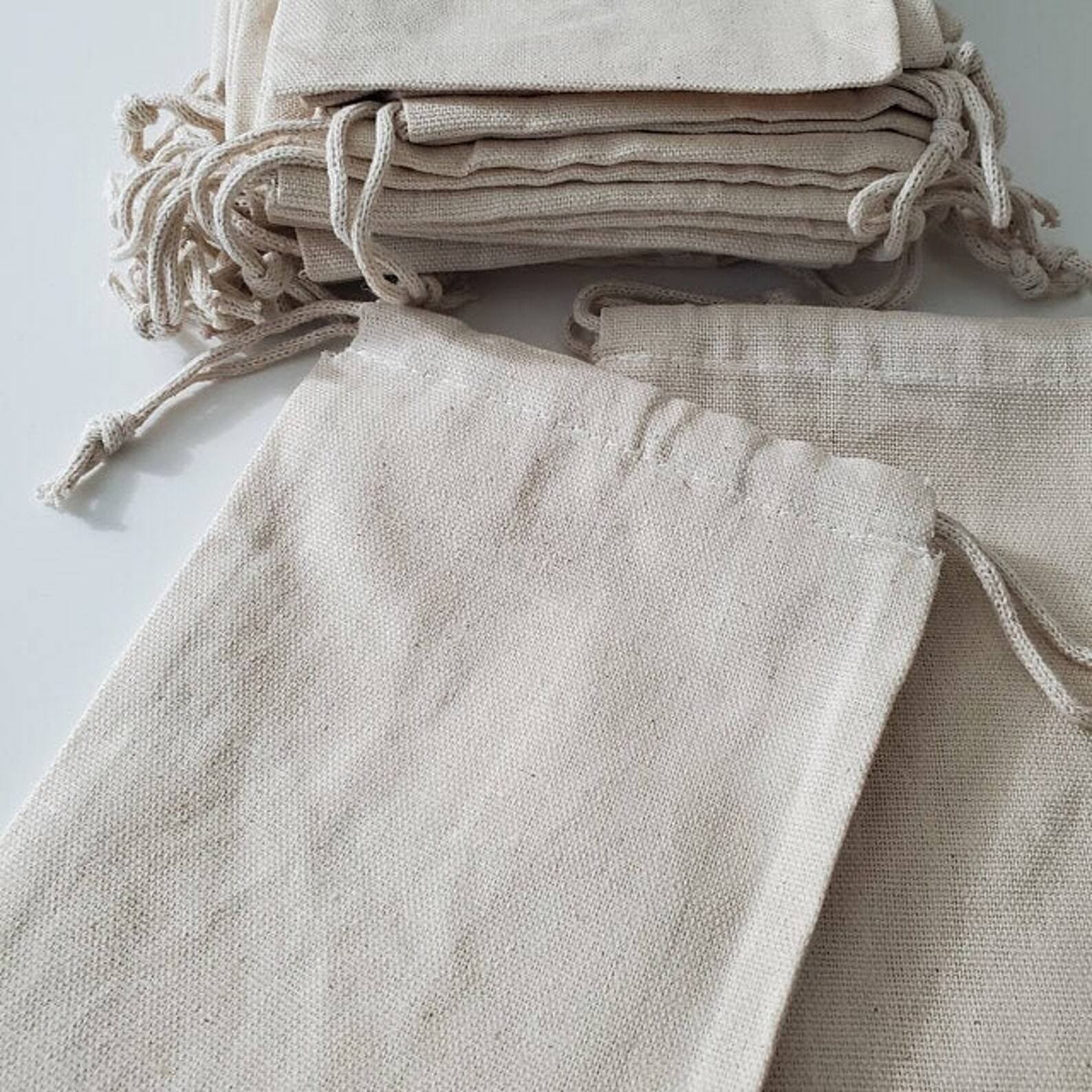 8 x 10 Inches Canvas Cotton Double Drawstring Reusable Premium Quality Bags