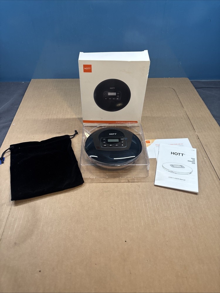 HOTT CD611T Portable CD Player - LCD Display Wireless, Bluetooth - Black