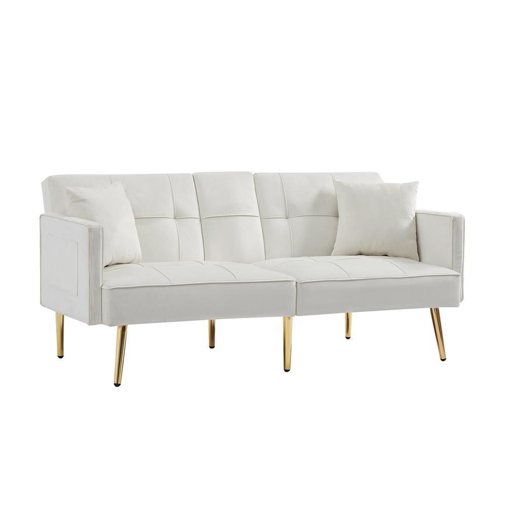 Sturdy and Durable WHITE VELVET SOFA BED