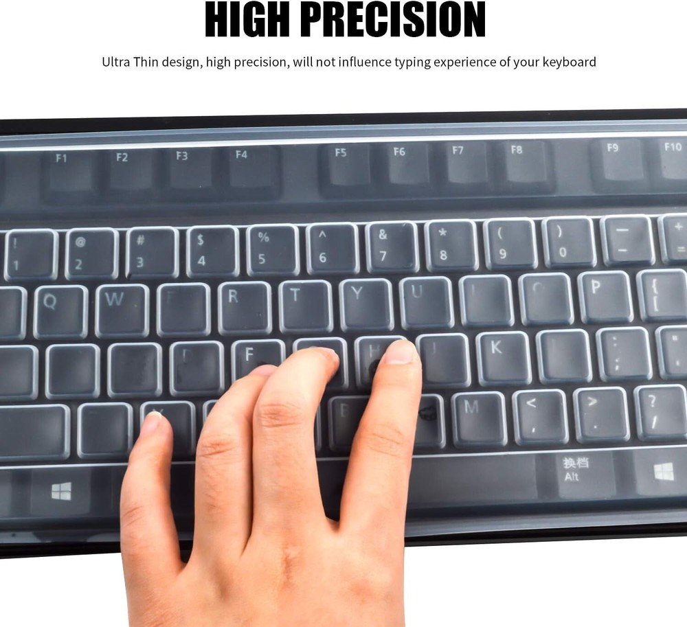 2 Pack Clear Desktop Computer Keyboard Protector Cover for PC 104/107 Keys
