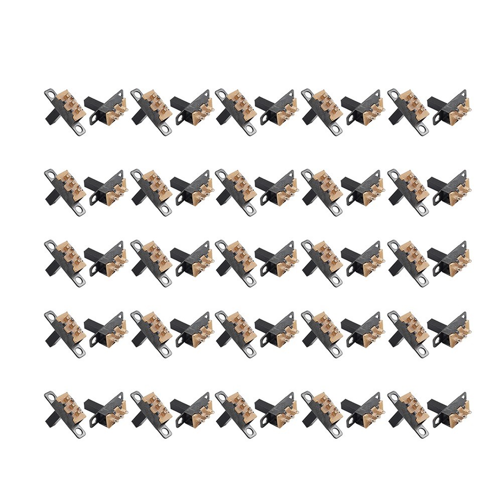 50Pcs 8mm Vertical Slide Switch SPDT 2 Position 3 Terminals PCB Panel Latching