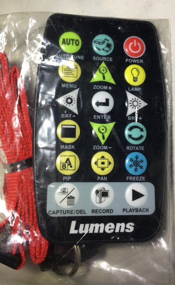 Lumens Ladybug Document Camera Remote, Black, New