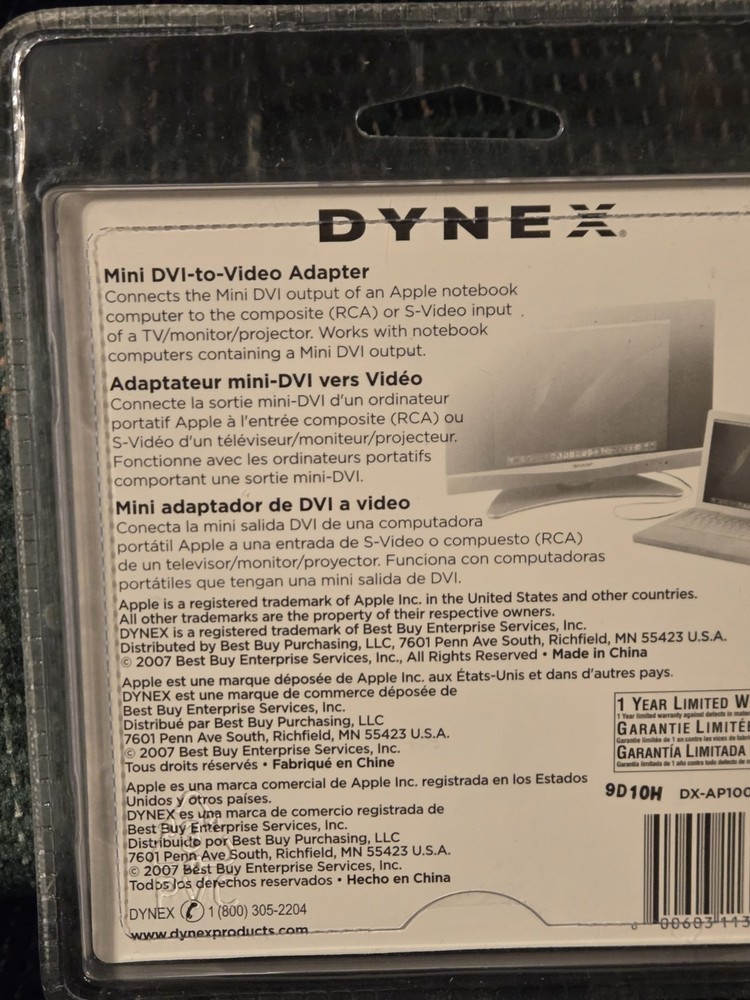 Dynex Mini DVI -To- Video Adapter
