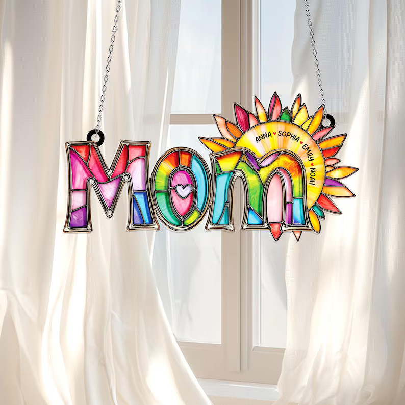 Personalized Mom Acrylic Suncatcher Window Decor Gift