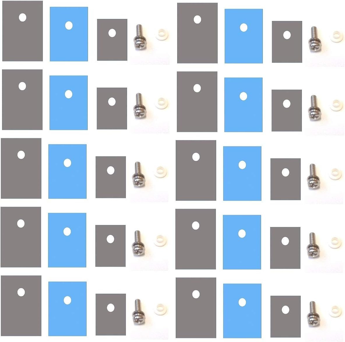 Easycargo 10 Packs TO-220 Heatsink Insulator/Mounting Kit (Screw+Washer+Bushing+